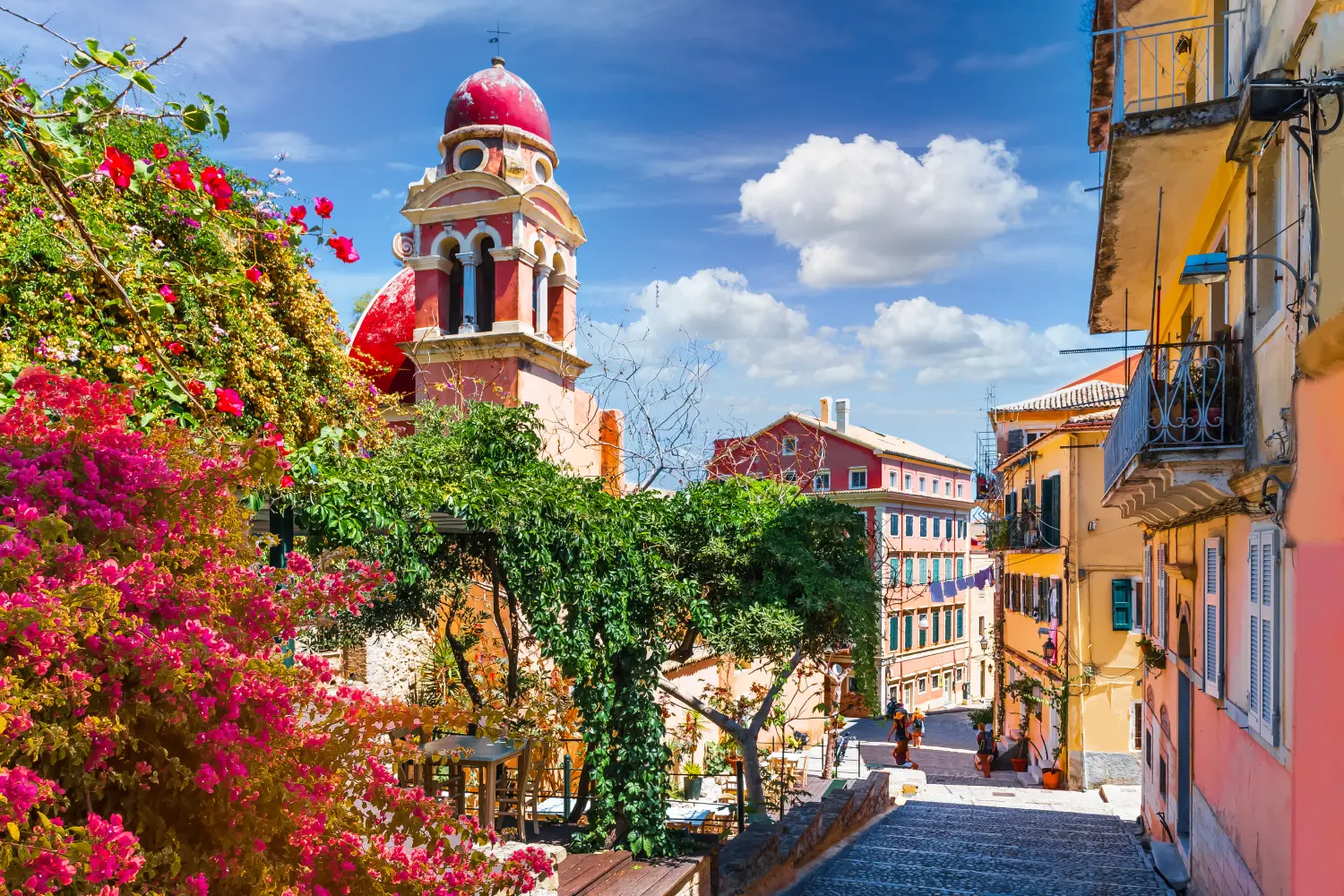 Corfu Old Town Landscape In Kerkyra, Capital Of Corfu Island, Greece image